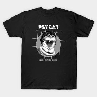 Funny Psycho cat shower T-Shirt
